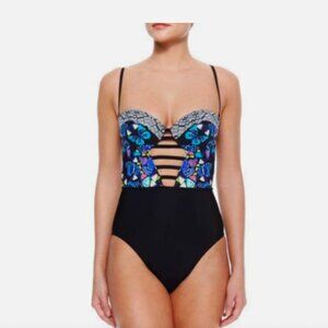 RED CARTER Butterfly Effect One-Piece Black Swimsuit Women's
